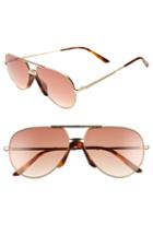 Women's Gucci 60mm Metal Aviator Sunglasses - Gold/havana W/cognac Grad