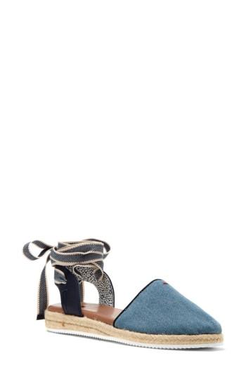Women's Ed Ellen Degeneres Lourana Ankle Wrap Espadrille .5 M - Blue