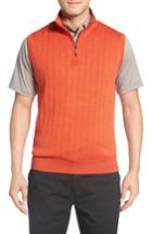 Men's Bobby Jones Quarter Zip Wool Sweater Vest, Size - Orange