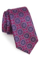 Men's Nordstrom Men's Shop Kensington Medallion Silk Tie, Size - Pink