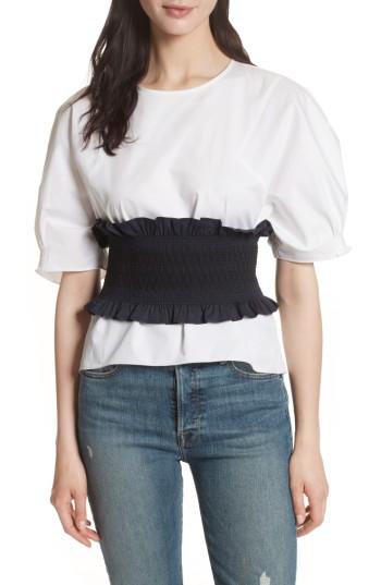 Women's Tibi Cora Smocked Bandeau Top