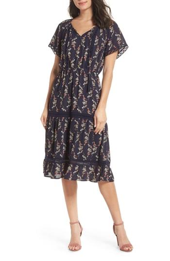 Women's 19 Cooper Floral Lace Midi Dress - Blue