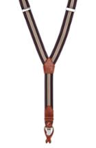 Men's Magnanni Stripe Suspenders, Size - Navy / Taupe