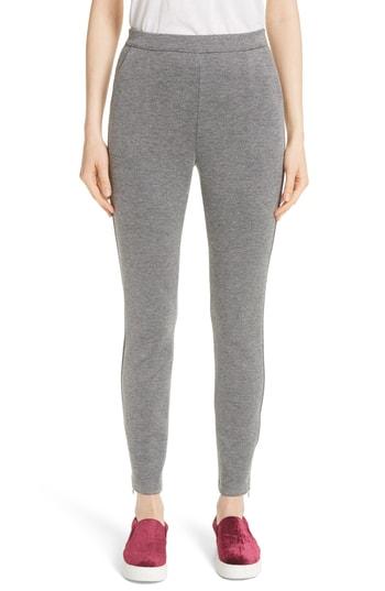 Women's St. John Collection Bird's Eye Double Knit Pants - Grey