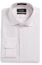 Men's Nordstrom Men's Shop Extra Trim Fit Non-iron Check Dress Shirt .5 32/33 - Orange