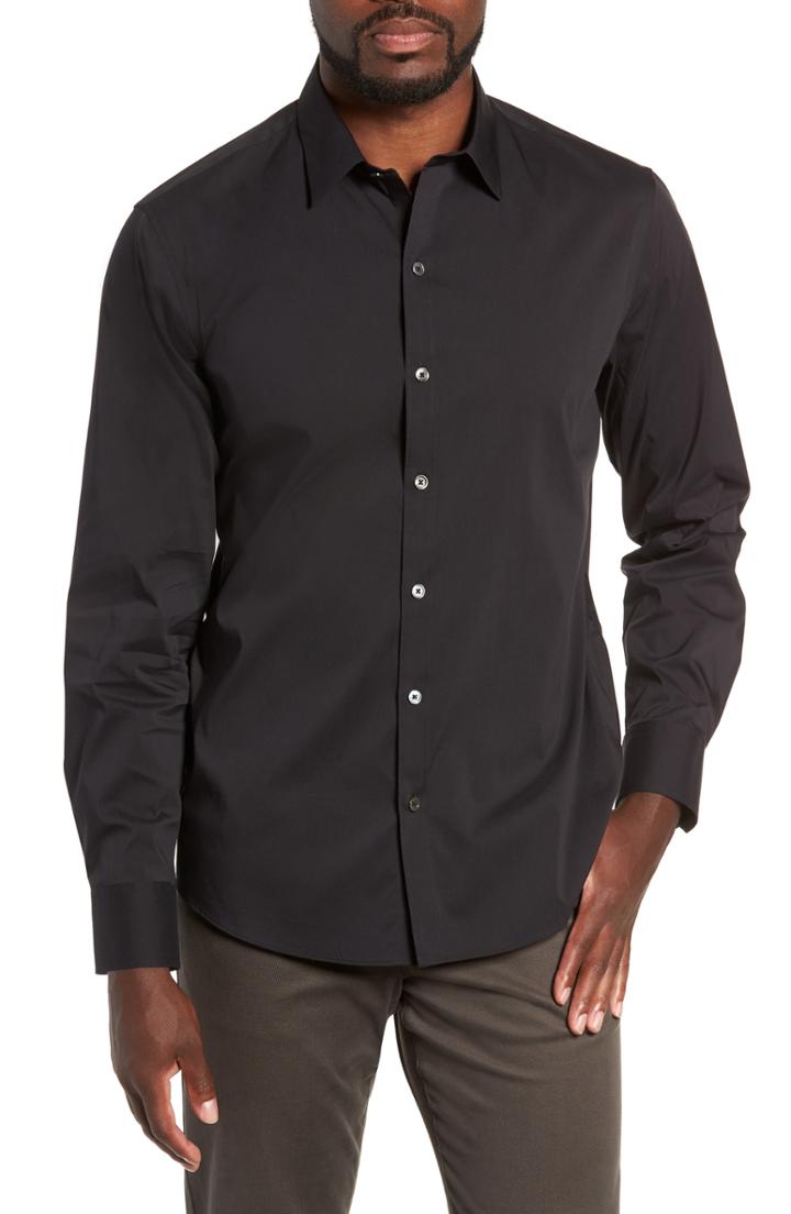 Men's Zachary Prell Mulberry Fit Sport Shirt, Size Small - Black