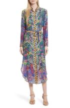 Women's Saloni Molly Print Silk Shirtdress - Blue