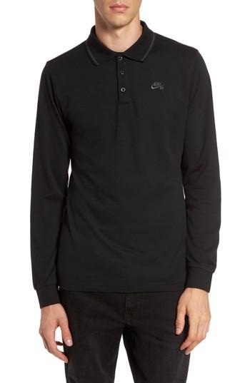 Men's Nike Sb Pique Polo, Size - Black