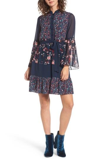 Women's Juicy Couture Caprice Floral Mix Shirtdress - Blue