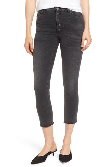Women's Kut From The Kloth Reese Button Fly Raw Hem Skinny Jeans - Blue