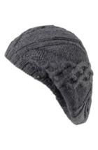 Women's Helen Kaminski Cable Knit Wool Beret - Grey