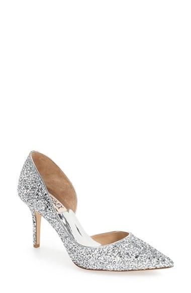 Women's Badgley Mischka 'daisy' Embellished Pointy Toe Pump M - Metallic