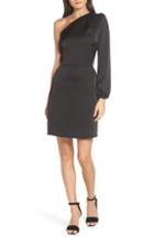 Women's Fraiche By J One-shoulder Satin Dress - Black