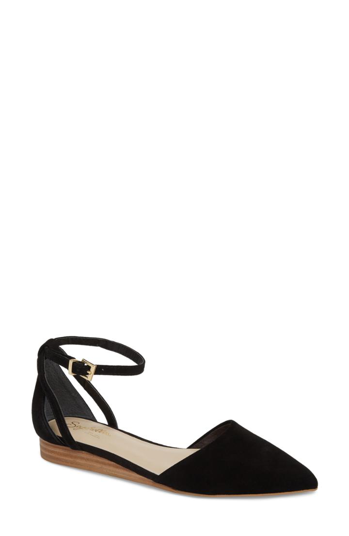 Women's Seychelles Plateau Ankle Strap Flat .5 M - Black