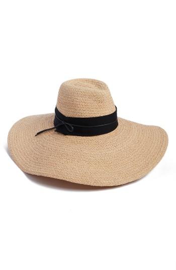 Women's Helen Kaminski Olympia Wide Brim Raffia Fedora - Brown