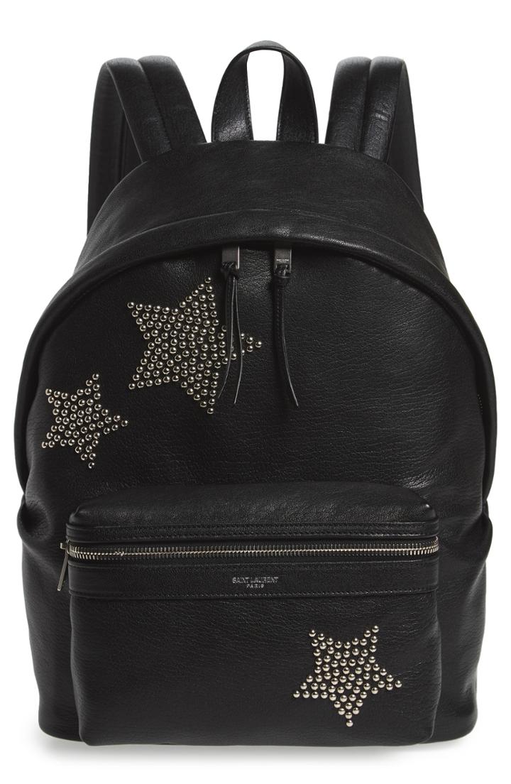 Saint Laurent Mini City Stars Leather Backpack -