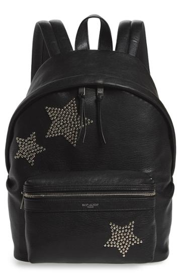Saint Laurent Mini City Stars Leather Backpack -