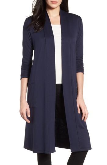 Women's Bobeau Elegant Fleece Cardigan - Blue