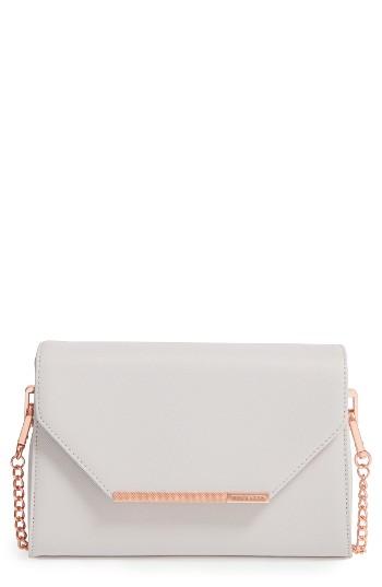Ted Baker London Faux Leather Crossbody Bag - Grey