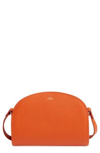 A.p.c. 'sac Demi Lune' Leather Crossbody Bag - Red