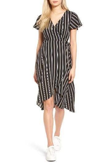 Women's Socialite Stripe Midi Wrap Dress