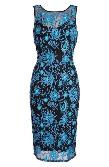 Women's Adrianna Papell Embroidered Sheath Dress - Blue
