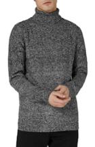 Men's Topman Twist Roll Neck Sweater - Grey
