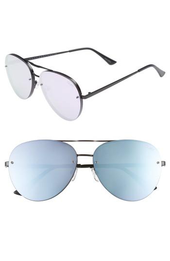 Women's Quay Australia X Missguided Cool Innit 56mm Aviator Sunglasses - Black/purple