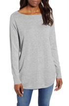 Women's Caslon Seam Detail Shirttail Tunic - Grey