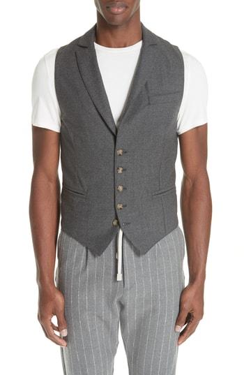Men's Eleventy Trim Fit Stretch Wool Vest - Grey