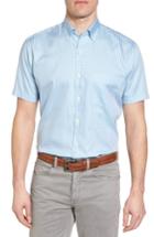 Men's Peter Millar Crown Classic Fit Microcheck Sport Shirt - Blue