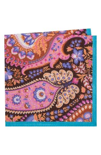 Men's Ted Baker London Morrisville Wool & Silk Pocket Square, Size - Brown