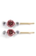 Berry 2-pack Metal Flower Bobby Pins, Size - Pink