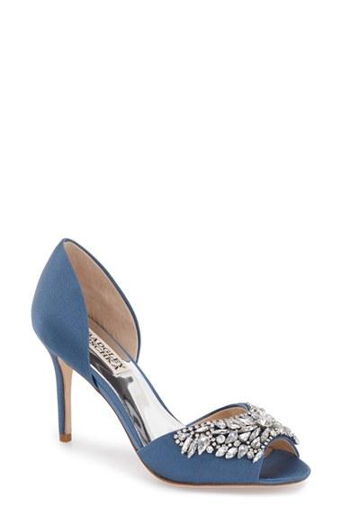 Women's Badgley Mischka 'candance' Crystal Embellished D'orsay Pump M - Blue