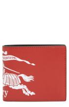 Men's Burberry Crest Print Leather Billfold - Red