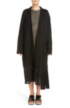 Women's Y's By Yohji Yamamoto Tulle Hem Coat - Black