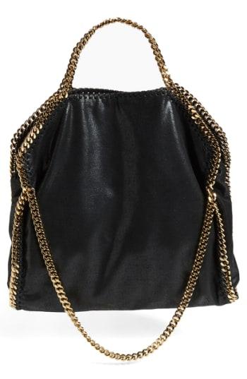 Stella Mccartney 'falabella' Faux Leather Foldover Tote - Black