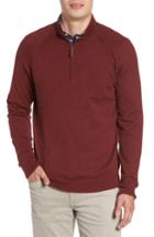 Men's Nordstrom Men's Shop Saddle Shoulder Quarter Zip Cotton & Cashmere Pullover - Burgundy