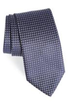 Men's Brioni Neat Geometric Silk Tie, Size - Burgundy