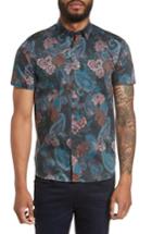 Men's Ted Baker London Tyger Modern Slim Fit Sport Shirt (m) - Blue