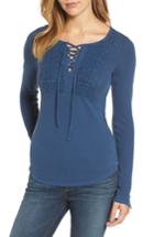Women's Lucky Brand Lace-up Bib Thermal Top