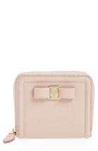 Women's Salvatore Ferragamo Vara Leather Zip Around French Wallet - Pink