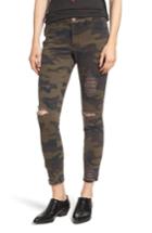 Women's Tinsel Ripped Camouflage Skinny Jeans - Green