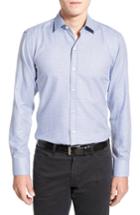 Men's Boss 'robbie' Slim Fit Sport Shirt - Blue/green