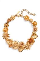 Women's Oscar De La Renta Gilded Floral Collar Necklace