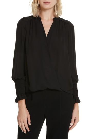 Women's Rebecca Taylor Silk Wrap Top - Black