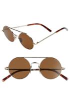 Men's Cutler And Gross 49mm Polarized Round Sunglasses - Gold/ Dark Brown
