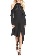 Women's Parker Tanya Cold Shoulder Silk Dress - Black