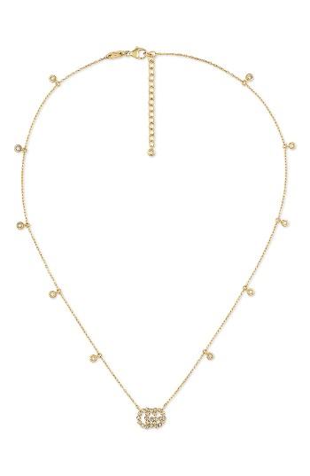 Women's Gucci Running G Diamond Pendant Necklace