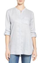 Women's Two By Vince Camuto Collarless Linen Shirt - Grey